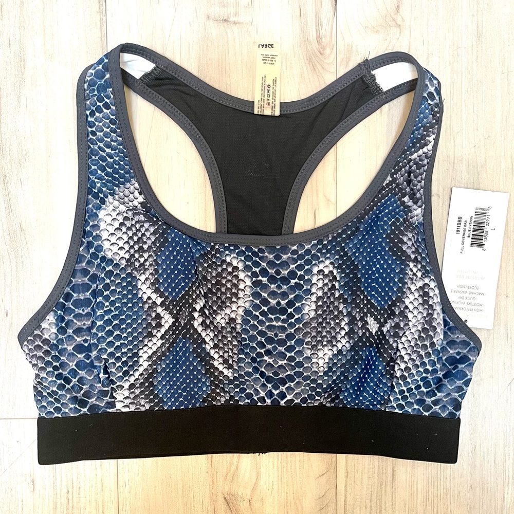 New Prism Sport blue python sports bra L